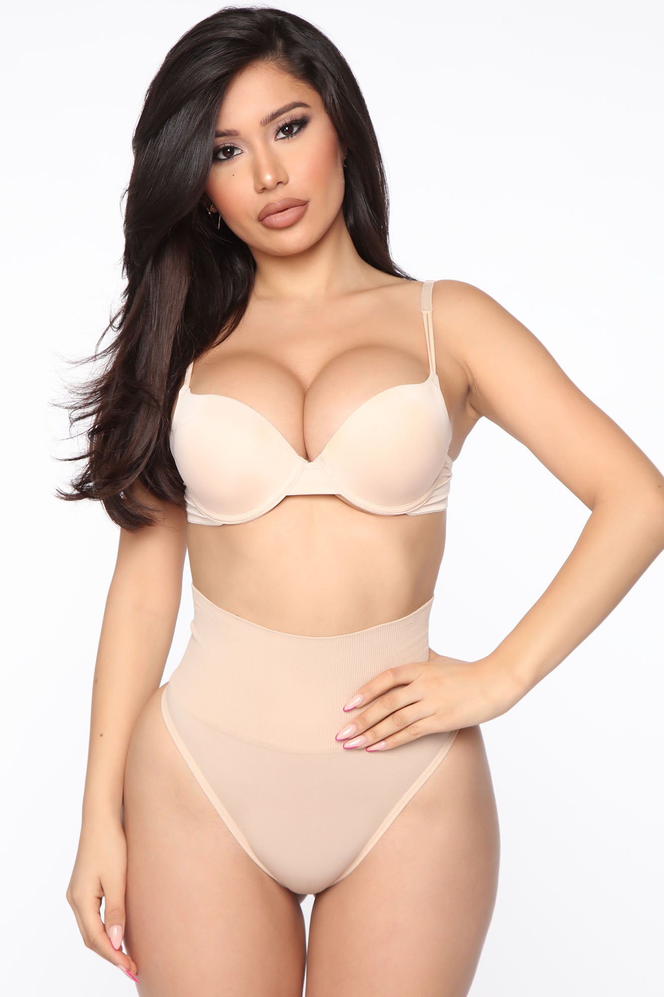 Tummy Control Seamless Thong Shapewear Panty - Nude