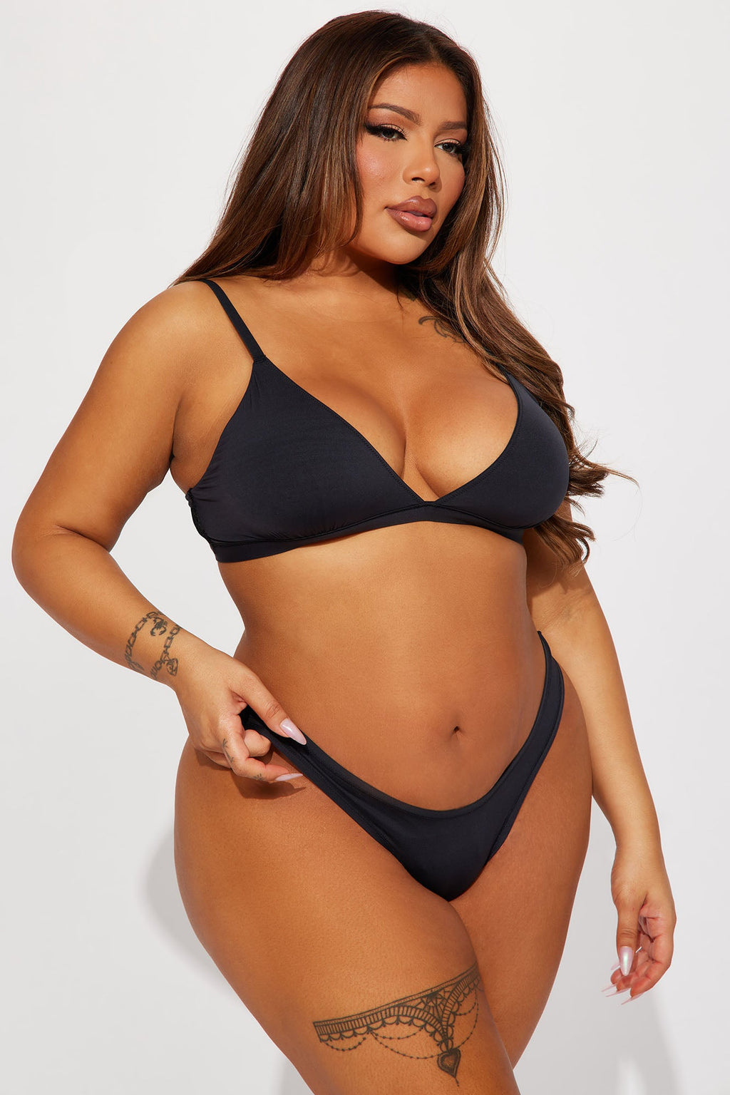 Light As A Feather Microfiber Triangle Bralette - Black