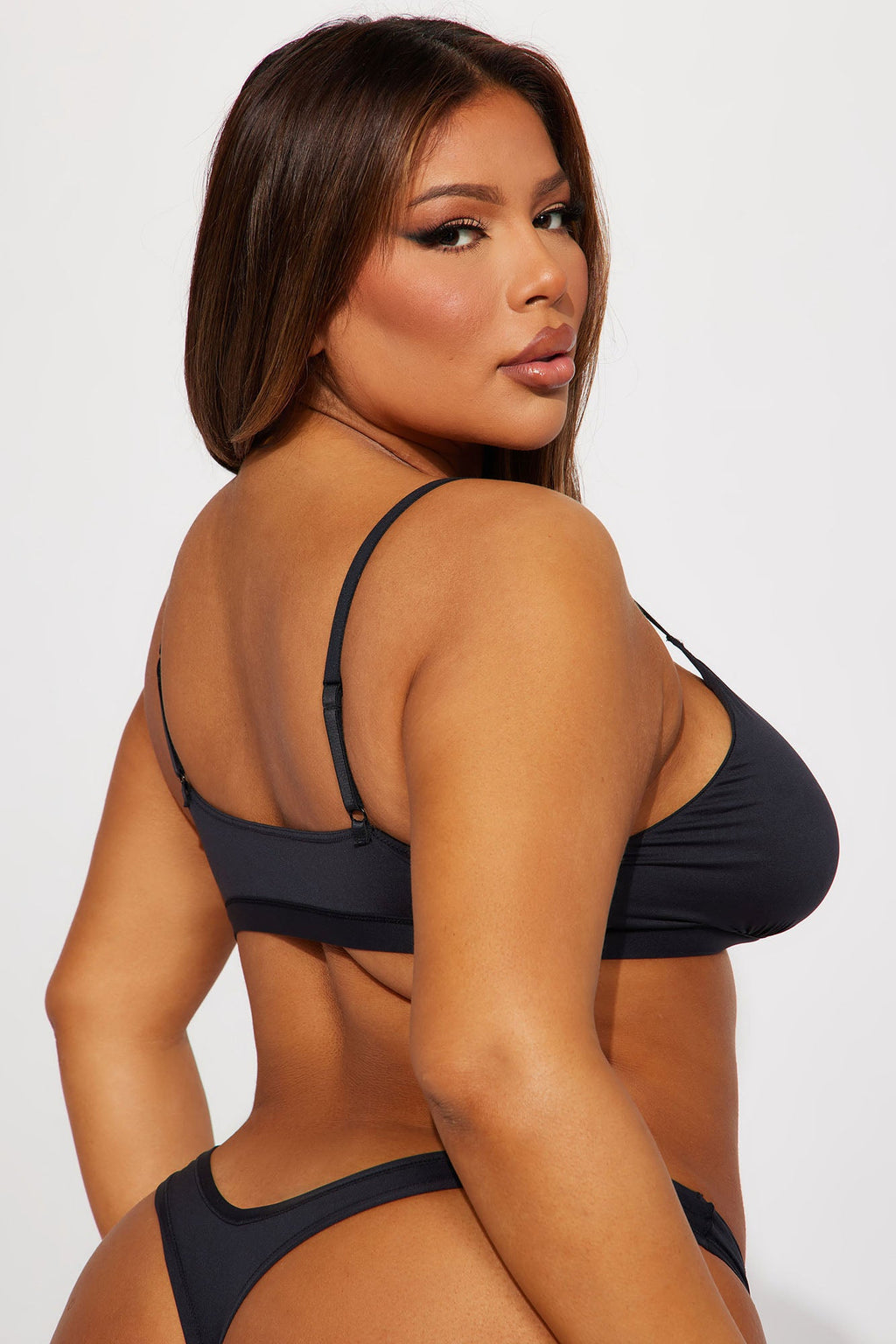 Light As A Feather Microfiber Triangle Bralette - Black