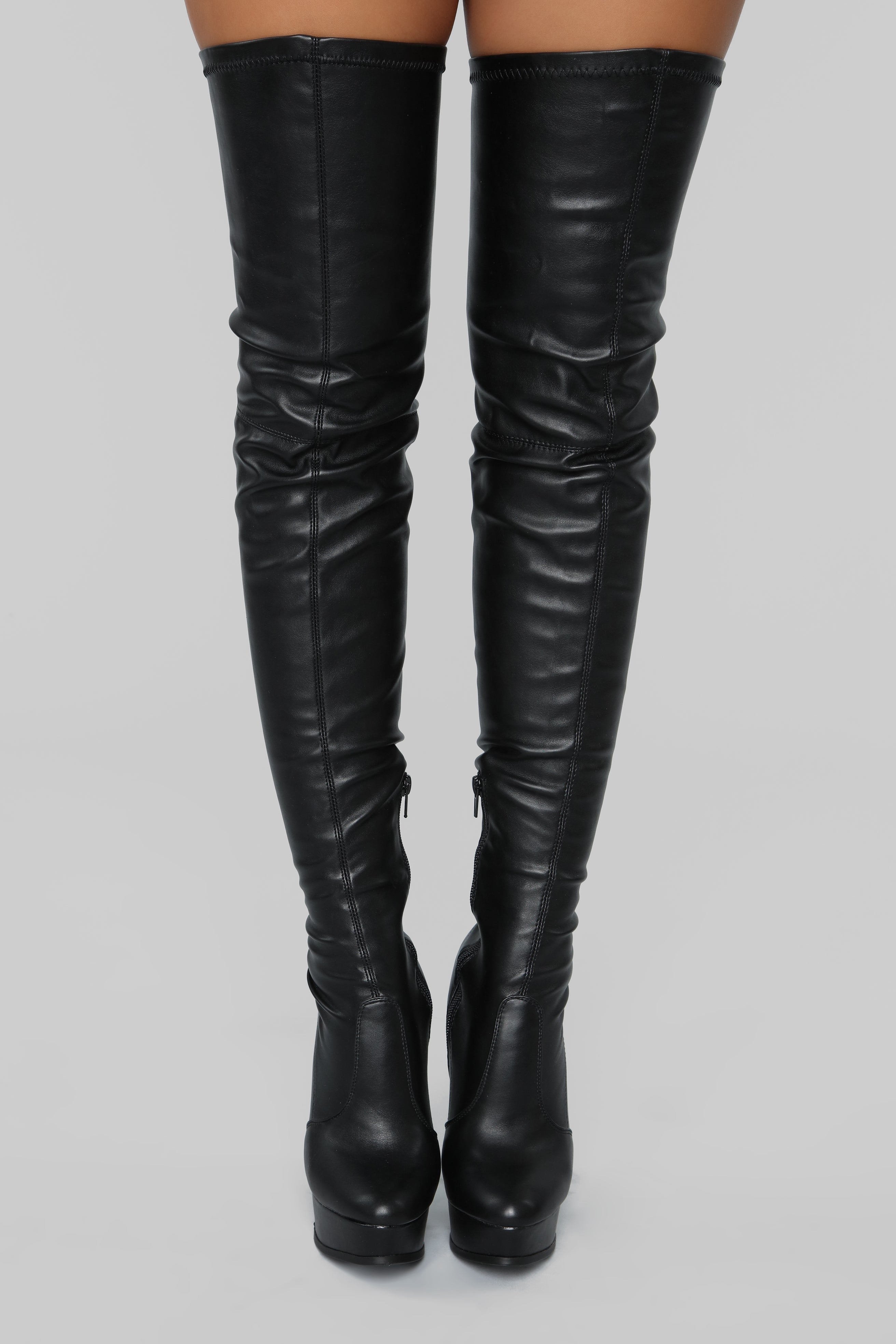 Envious Much Faux Leather Heeled Boot - Black