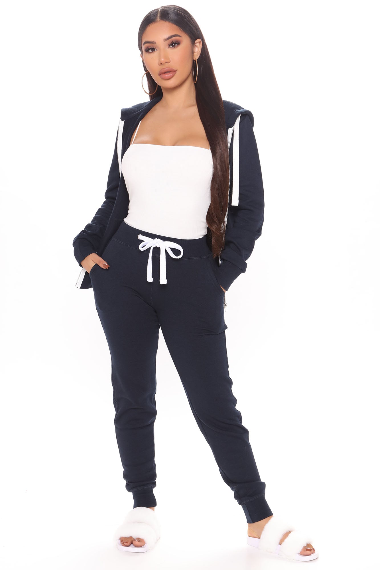 Relaxed Vibe Zip Up Jacket - Navy