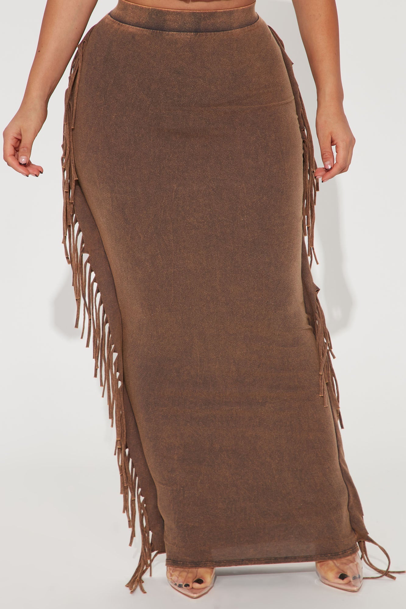 Sahara Mineral Wash Maxi Skirt - Brown