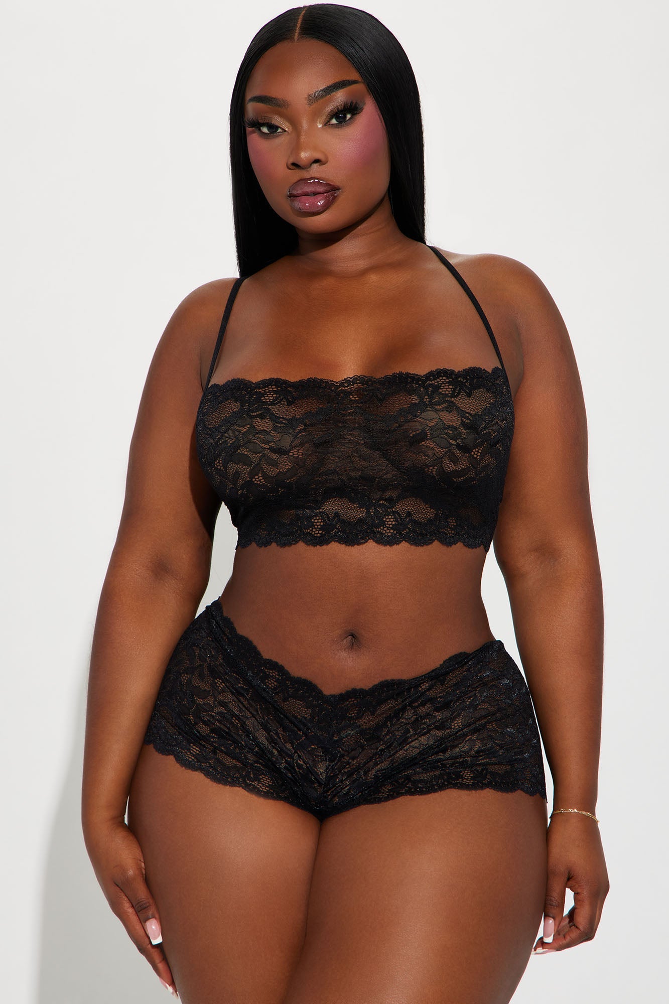 Sultry Moments Lace 2 Piece Set - Black