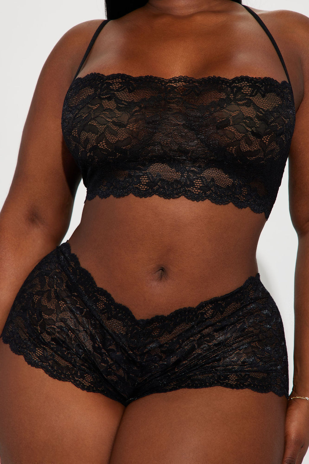 Sultry Moments Lace 2 Piece Set - Black