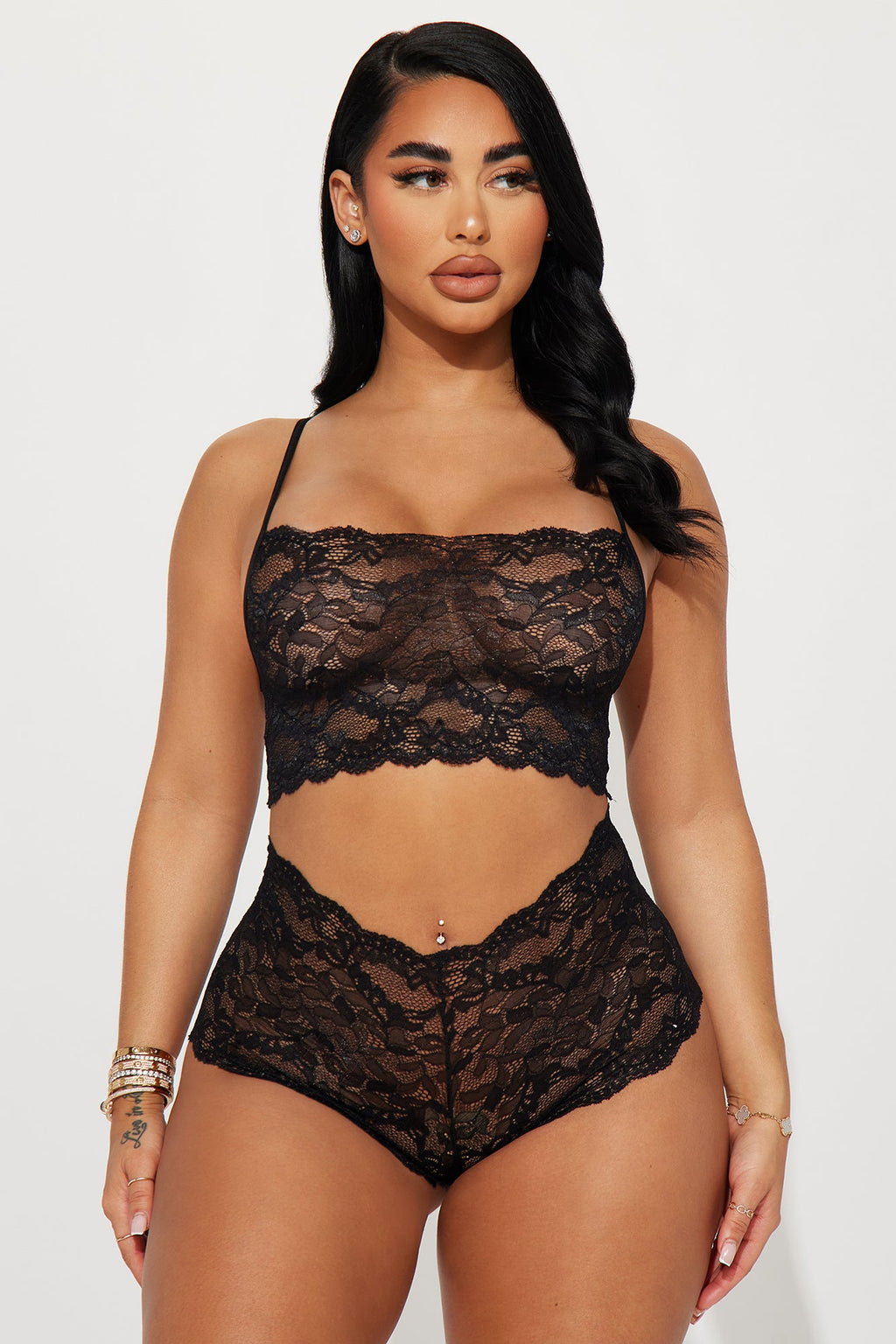 Sultry Moments Lace 2 Piece Set - Black
