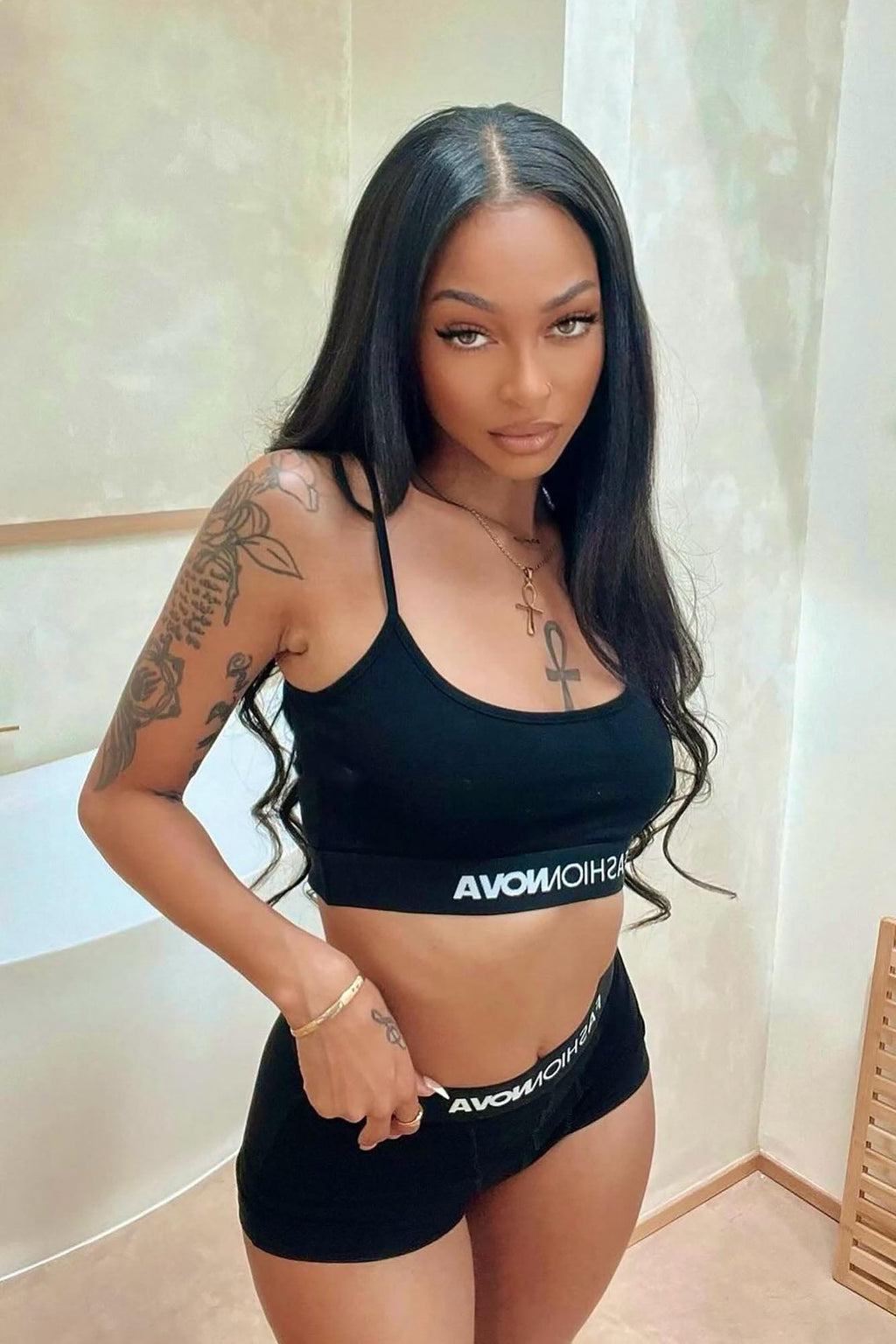 FN Mood Cami And Boxer Set - Black