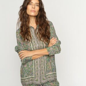 Mos Mosh Flowish orchid blouse Turf green