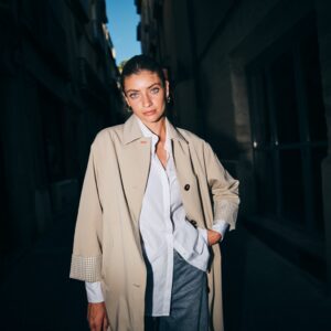 Mos Mosh Riko Bora trenchcoat Twill